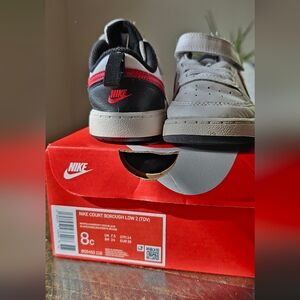 Nike, Court Borough Low 2 (TDV), Black/University Red-White